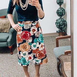 Floral midi skirt